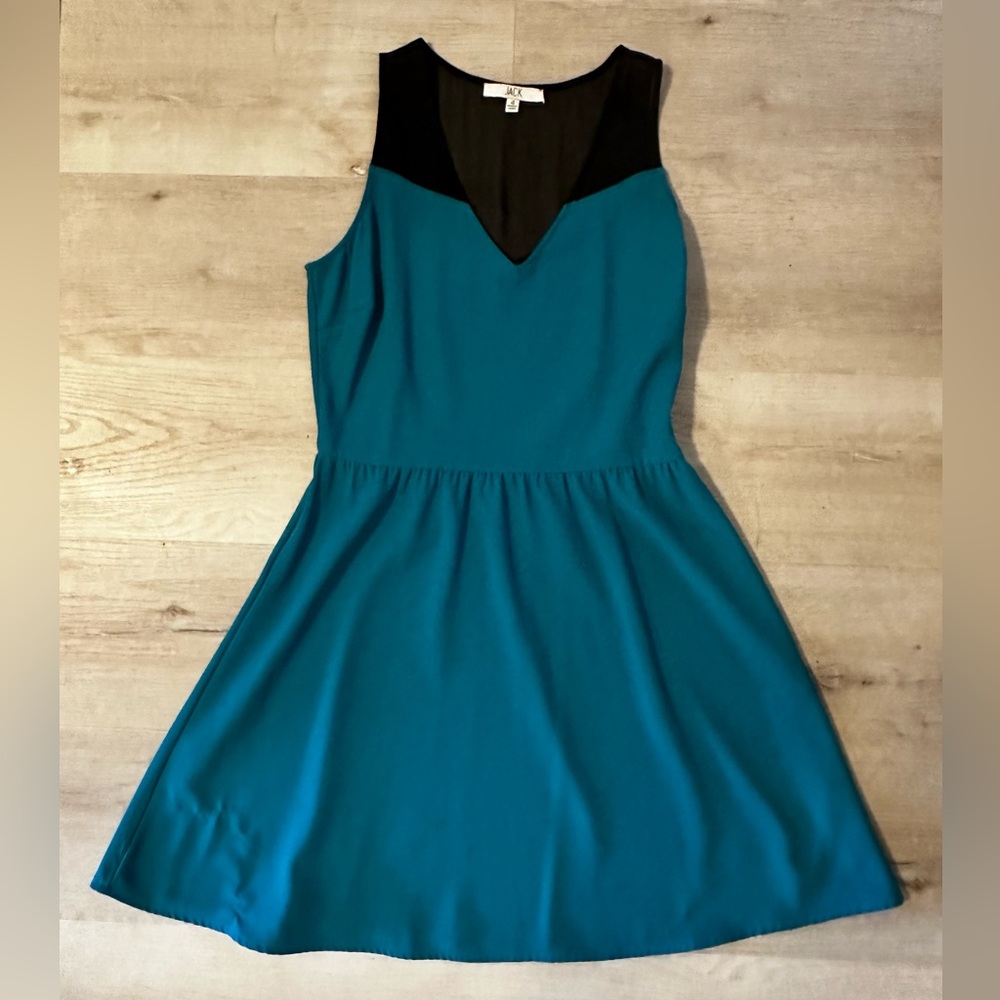 Jack by BB Dakota Teal dress with black mesh top size 4/ small
